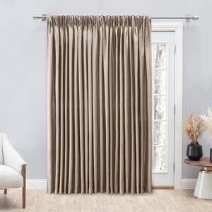 Ricardo Grasscloth 2/Way Pinch Pleated w/Back Tabs Patio Panel 100x84 Parchment